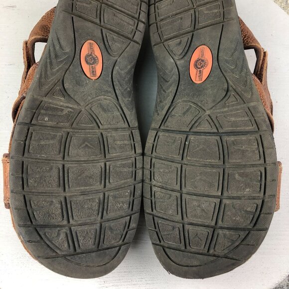 Earth Spirit Men's Size 13 Gelron 2000 Brown Leather Hook & Loop Casual Slides - Picture 11 of 15